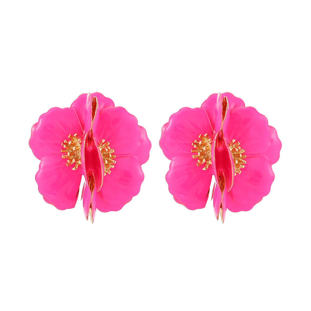 1 Pair Fashion Flower Metal Plating Women's Ear Studs display picture 3