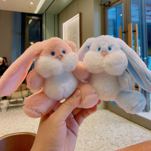 Plush toy rabbit key chain wholesale cartoon doll doll bag pendant cute school bag pendant key chain