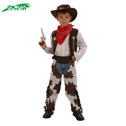 Children's Western Boy Cowboy Costume Halloween Cosplay Costume Party Dress Up Performance Outfit