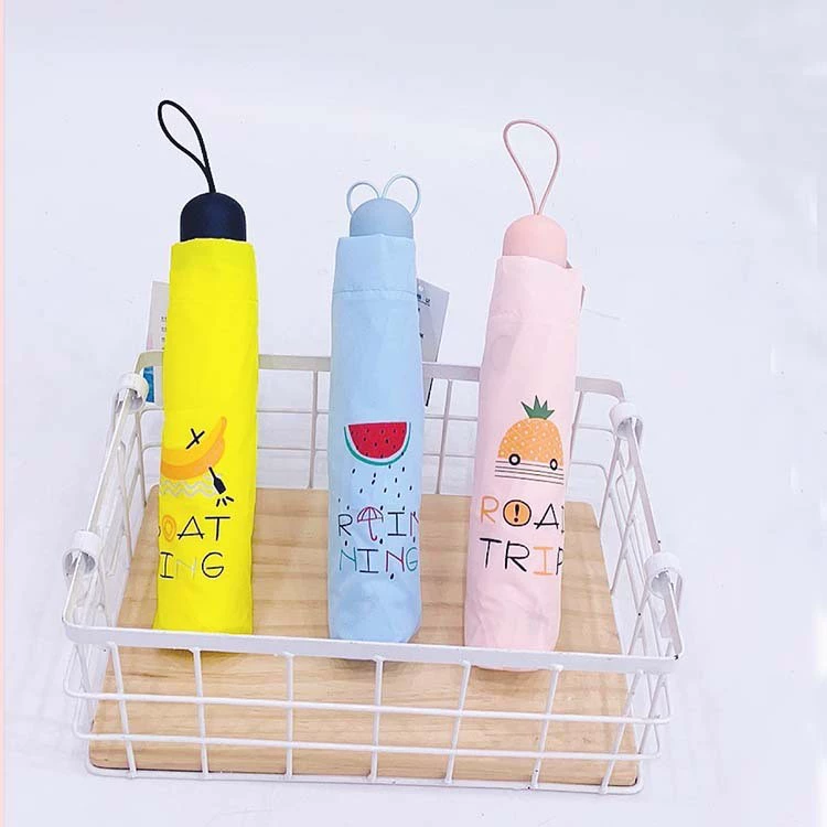 Cartoon automatic handheld umbrella, with little bears, fully automatic, sun protection