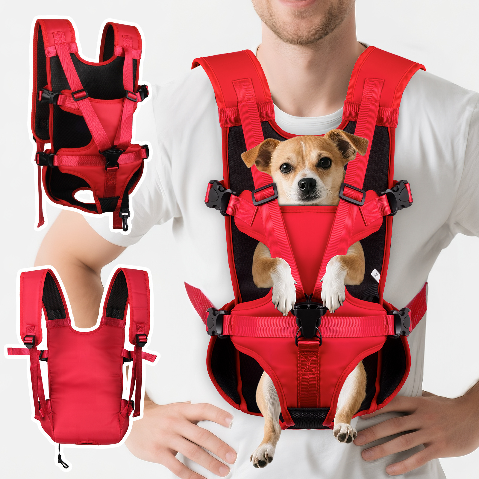 Directly from the manufacturer: pet chest bag, convenient for going out, breathable, foldable dog backpack, mesh bag, new pet bag