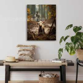 跨境亚马逊祈祷室海报装饰画圣诞节耶稣羔羊家居挂画画芯洗礼礼物