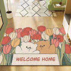 New-style floral loop-entry door mat: durable, non-slip, high-fashion doormat with customizable options for your foyer rug.