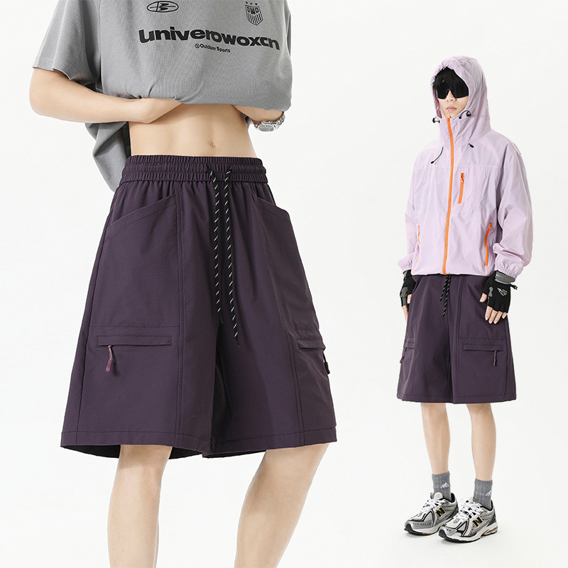 Outdoor Mountaineering Thin Quick-drying Tooling Shorts Men's Summer New Sports Loose Breathable Drawstring Pants