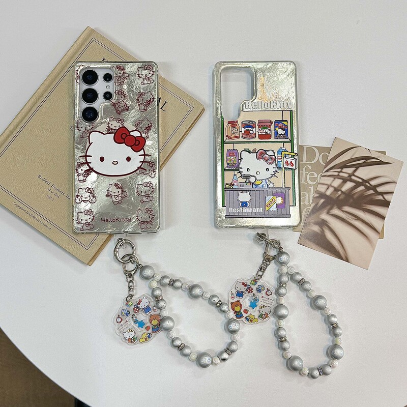 Cute Cartoon KT Cat Convenience Store Phone Case for Samsung S25Ultra/S24FE Magnetic Protective Cover