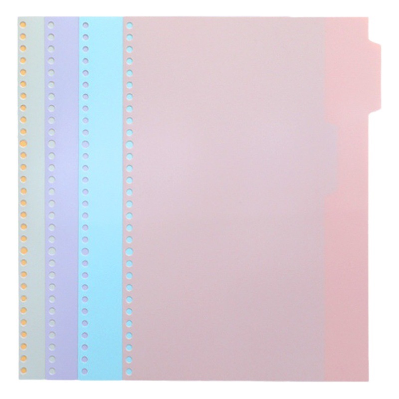 4 hojas de papel dividido de libro de hoja A5 / B5 / carpeta de núcleo extraíble de papel dividido de hoja etiqueta índice tablero dividido