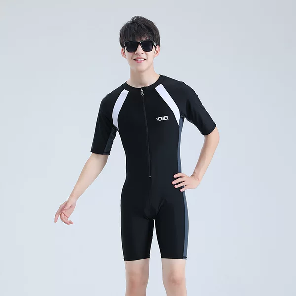 One-Piece Swimsuit Men's Anti-Embarrassment Hot Spring Swimsuit Quick-drying Professional Sunscreen Surfsuit for Teenagers Swimsuit Men's Swimsuit