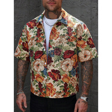 Q 15434 Men's printed casual short sleeve shirt ��ʿӡ������