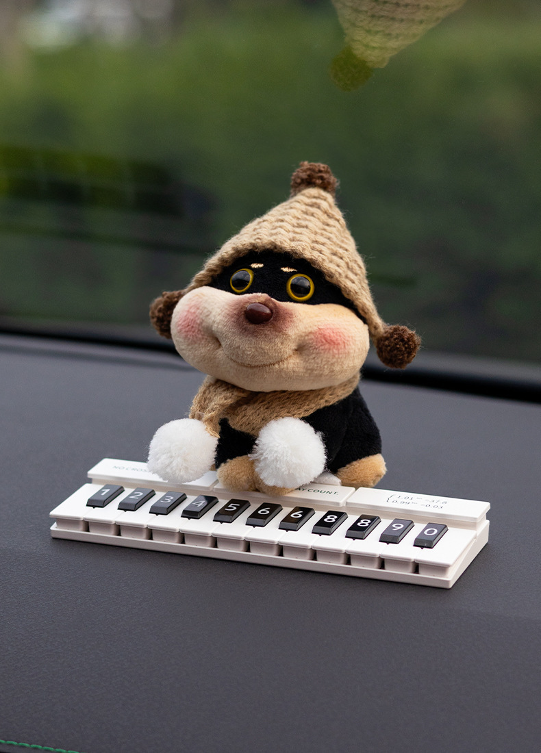 Gulu Handmade Original Bee Dog Girls' Temporary Parking Number Plate - High-End Creative Car Moving Phone Number Sign