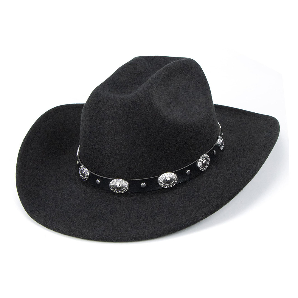 Venta al por mayor transfronteriza Amazon nueva fiesta novia sombrero de vaquero música fiesta sombrero de jazz fieltro sombrero de vaquero occidental