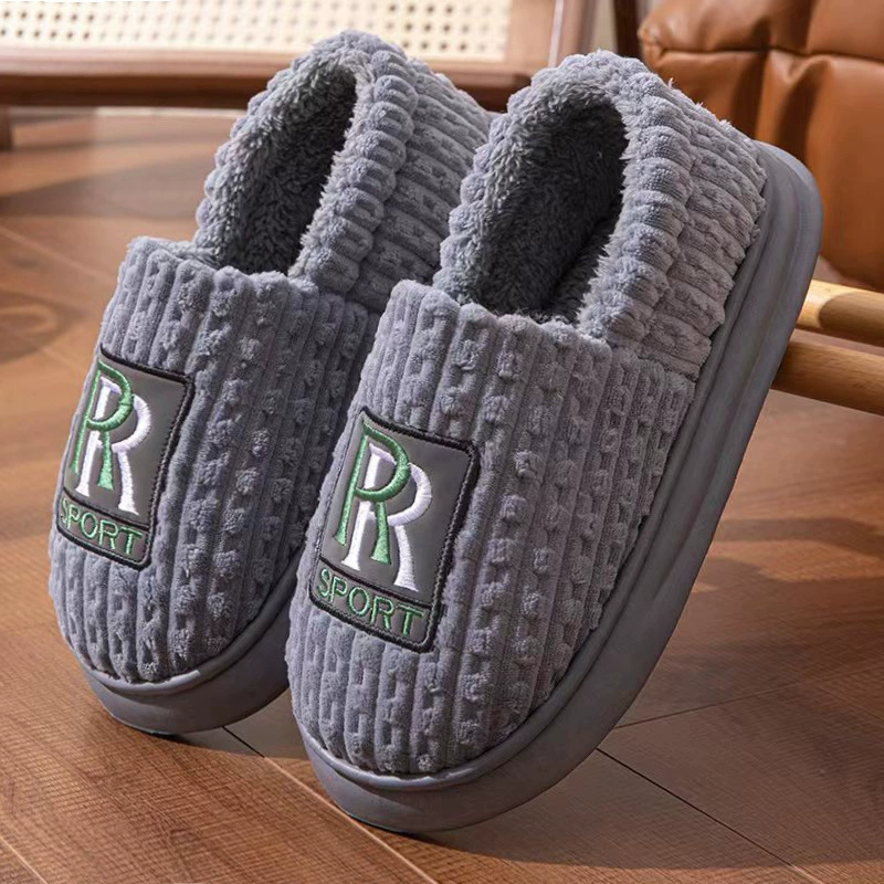Мужские тапочки из ЭВА-хлопка, зимние, очень большие размеры, для дома, на толстой подошве, ультратолстый плюш, утолщенные хлопковые туфли для мужчин, очень толстые и теплые.