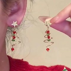 クリスマスクリスマスのイヤリングの新しいクリスマスツリーの大衆デザインのピアスクリスマスの雰囲気感のイヤリング