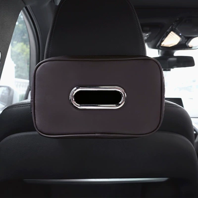 New seat back bow tie car tissue box, hanging cute baby tissue box, car leather tissue box (Car tissue box/set) - one-pack-single-brown-tissue-box