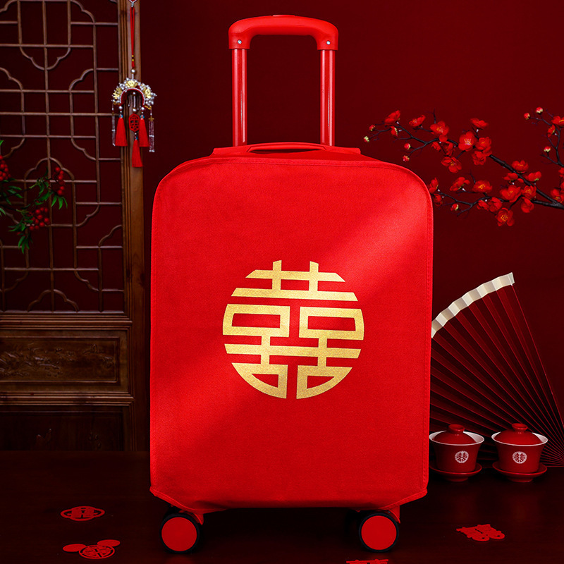 Luggage Cover, Wedding Protective Cover, Red Disposable Suitcase, Trolley Case, Bride's Dowry, Wedding Supplies Collection Luggage Cover, Wedding Protective Cover, Red Disposable Suitcase, Trolley Case, Bride's Dowry, Wedding Supplies Collection