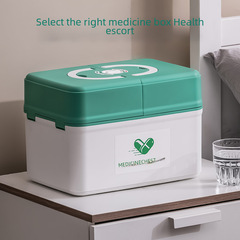 First Aid Kit Home Version Household Large Capacity Multi-Layer Medical Care Emergency Kit Small Medicine Box Medicine Drug Storage Box