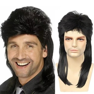 European and American Men's Wigs Halloween Mid-Length Rock Style Prince Hair Fluffy Short Curly Wig Full Headgear Wholesale