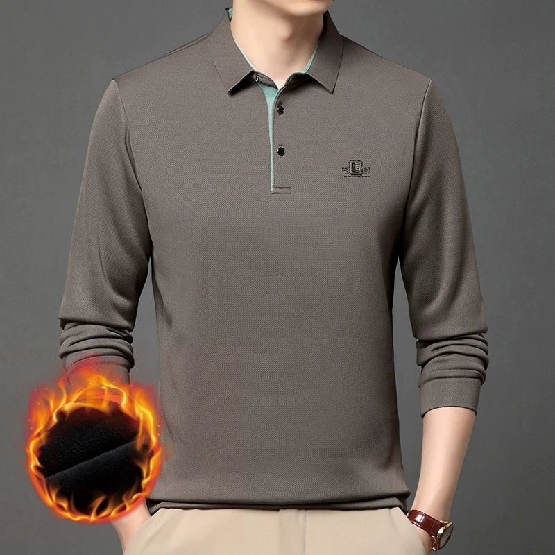 Трансграничная внешняя торговля Зимняя мужская рубашка с плюшевым поло с лацканными воротником
