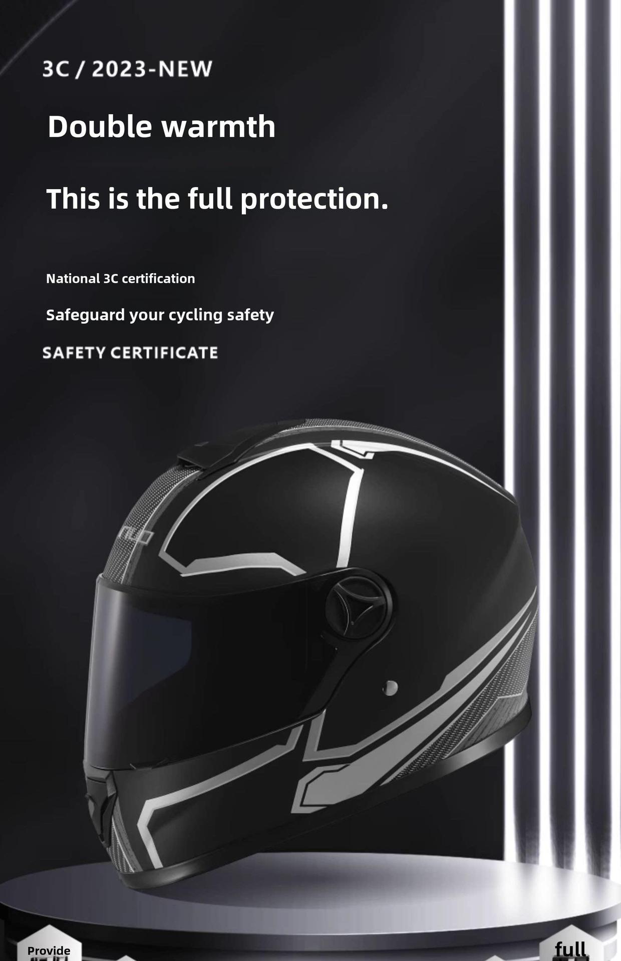 New National Standard 3C Certified All-Season Electric Vehicle Helmet for Men, Winter Electric Motorcycle Helmet, Windproof