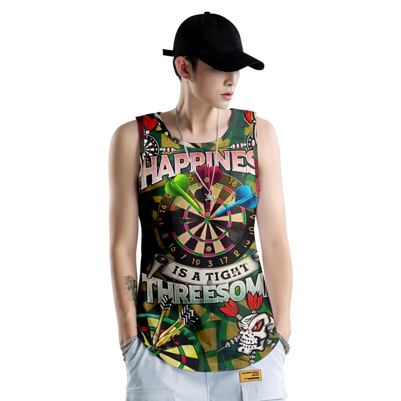 2023 Cross-border New Target Dart Printing 3D Digital Printing Casual Loosen Men's Vest