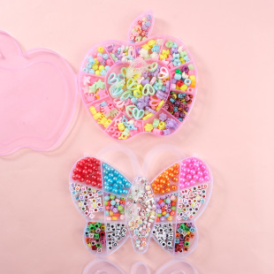in stock children beaded toy puzzle handmade diy making material bracelet necklace jewelry cartoon gift box wholesale