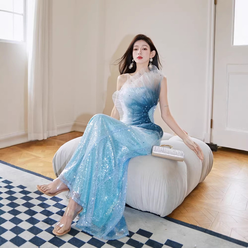 Deep Sea Mermaid Princess Three-Dimensional Mesh Sequin Dress 2026 New High-End Birthday Dress Coming-Of-Age Ceremony Dress Deep Sea Mermaid Princess Three-Dimensional Mesh Sequin Dress 2026 New High-End Birthday Dress Coming-Of-Age Ceremony Dress