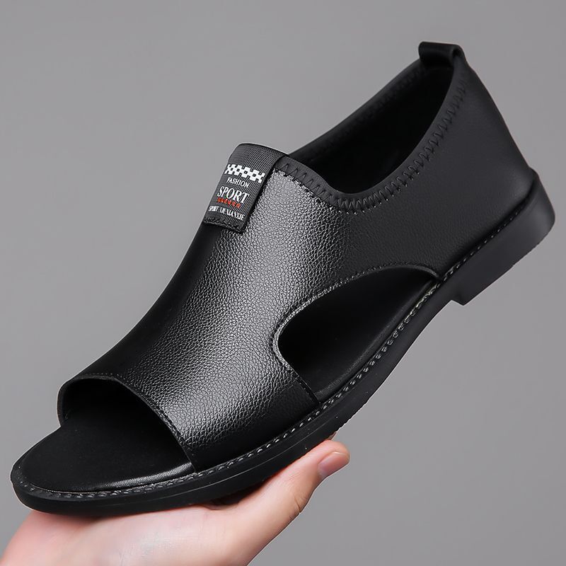 Men's Soft Leather Sandals Summer Breathable Beach Shoes Roman Men's Soft Sole Deodorant Casual Non-Slip Sandals Men's Soft Leather Sandals Summer Breathable Beach Shoes Roman Men's Soft Sole Deodorant Casual Non-Slip Sandals