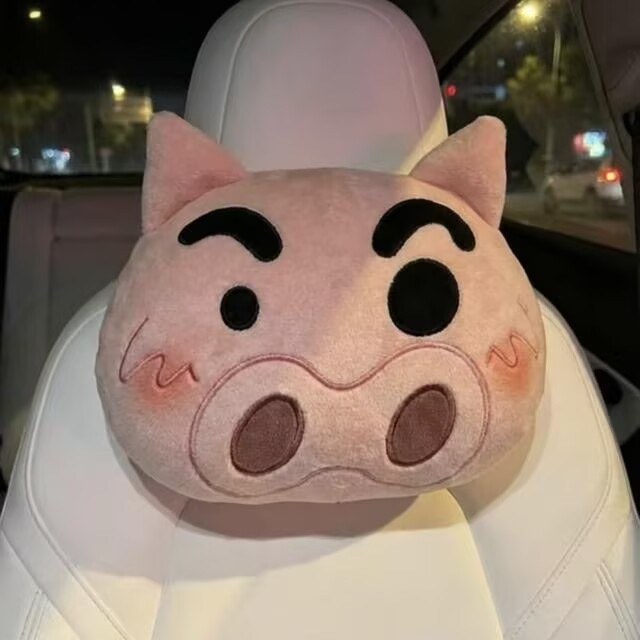 Cartoon New Style Piggy Doll Car Headrest Interior Decoration Neck Pillow Sunny Day Piggy Headrest Interior Decoration Sunny Day Piggy
