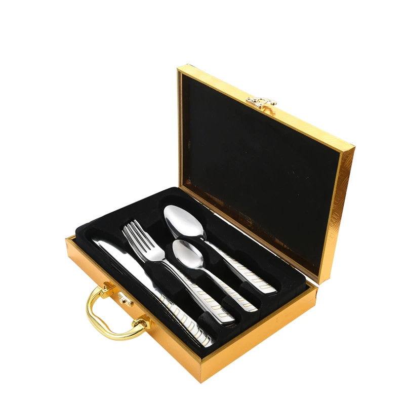 (Cross-border trading), tableware stainless steel, set, gift box, 24 pieces