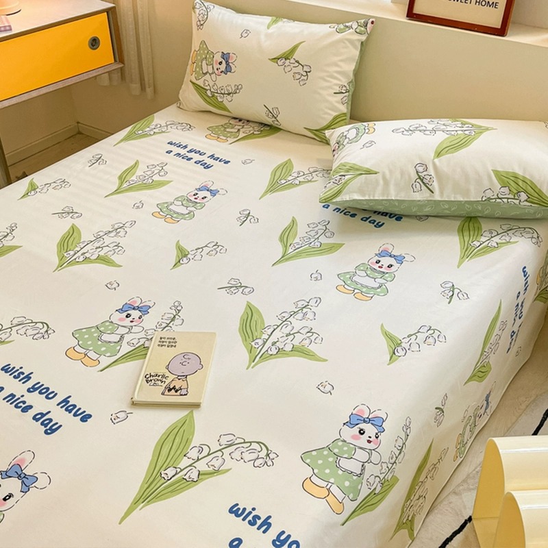 Sombrilla de cama de algodón pieza individual 100 ins de algodón puro estilo princesa verano individual dormitorio de estudiantes doble niños sábana kang individual