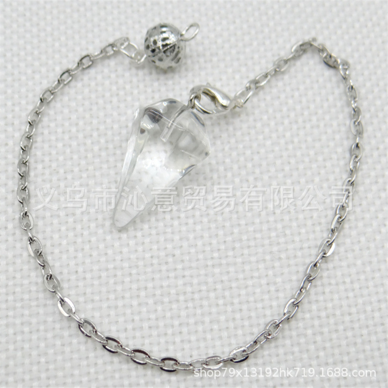 Venta caliente ágata natural cristal piedra preciosa cono hexágono cono colgante DIY cristal colgante espíritu péndulo