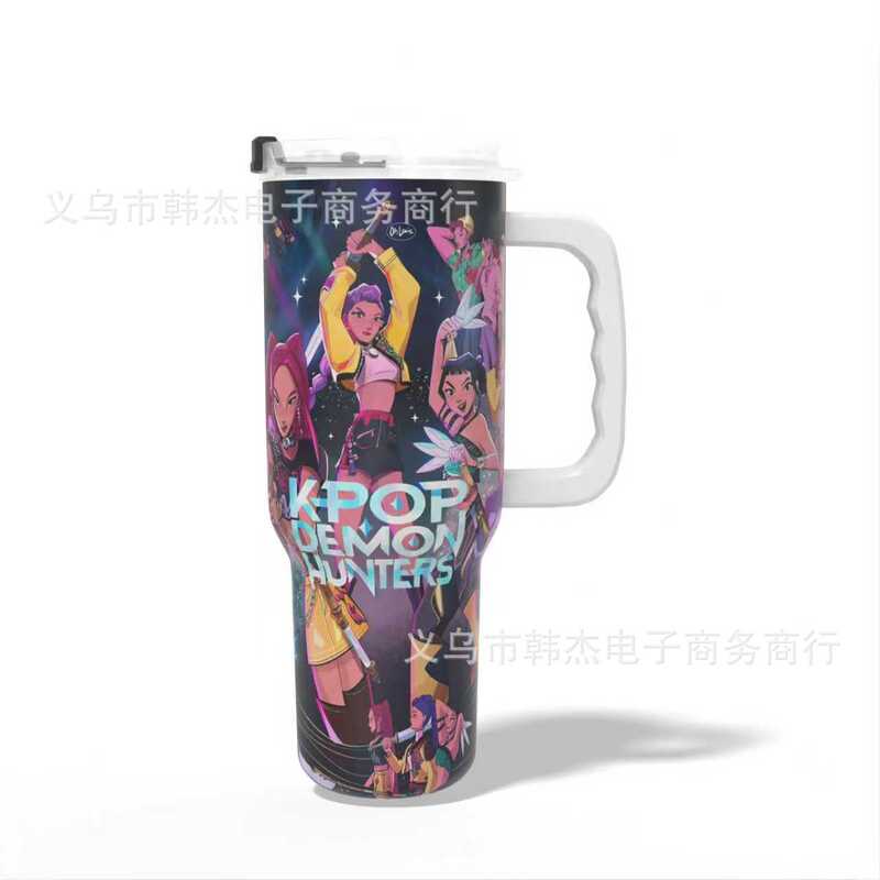 跨境大容量KPOP猎魔女团动漫周边同款40oz冰霸杯汽车杯保温杯水杯|undefined