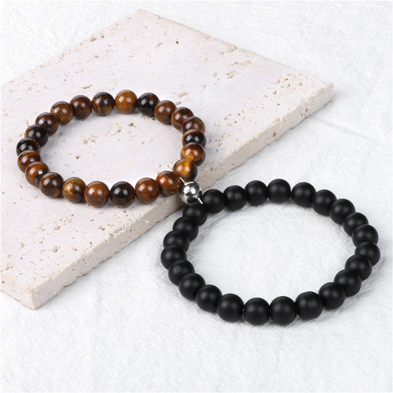 Fashion Marble Agate Beaded Unisex Bracelets 1 Piece