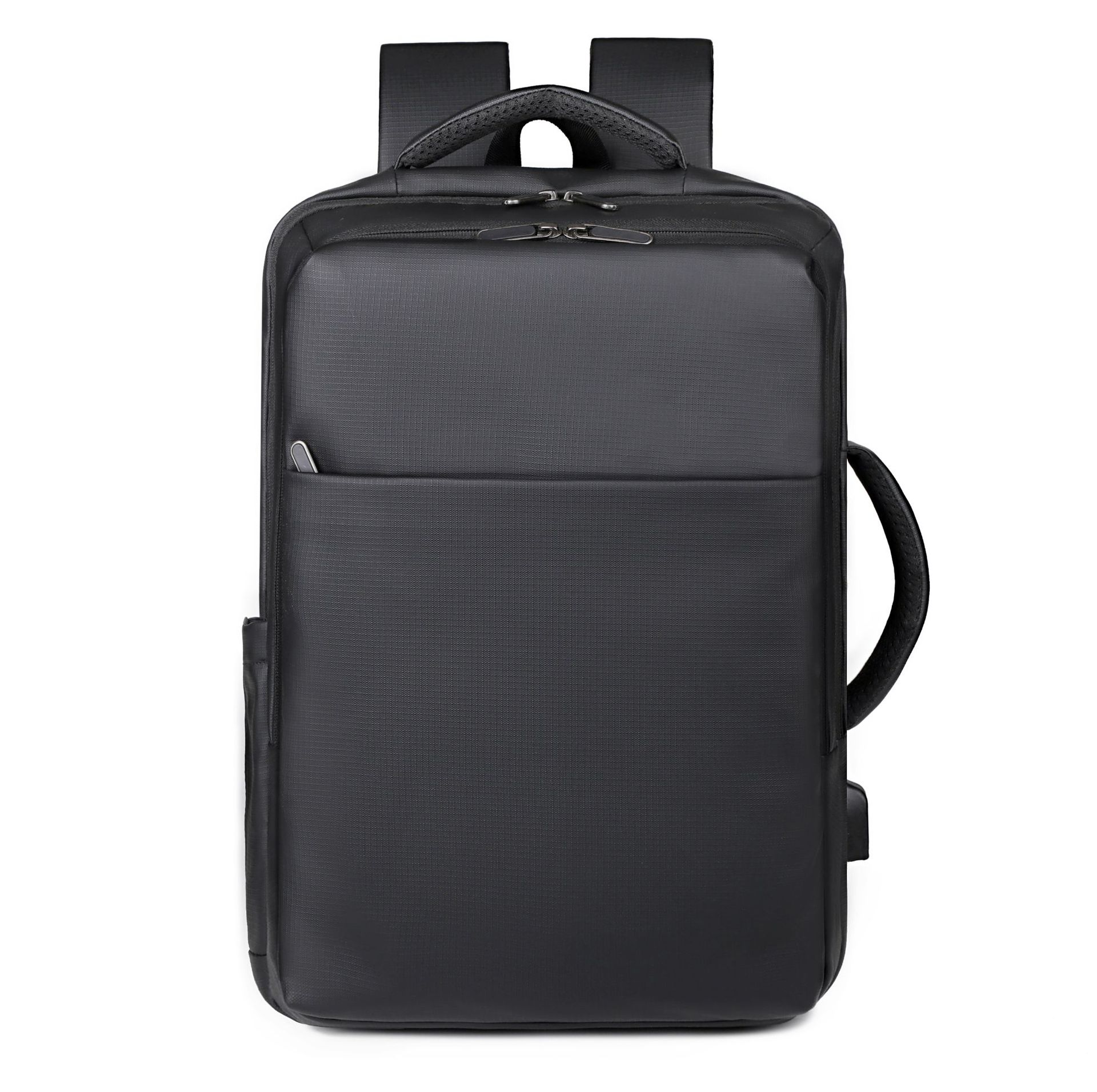 Color sólido transfronterizo de alta calidad sensación de mochila de gran capacidad USB colgar varilla de tracción bolsa de computadora de negocios mochila de negocios a prueba de rociadores