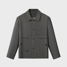 设计师原创秋季新款男式翻领拼色夹克加肥加大码宽松时尚男士工装