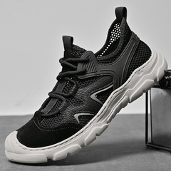 網面鞋男2024夏季透氣輕便男鞋包頭戶外運動涉水沙灘鞋軟底健步鞋