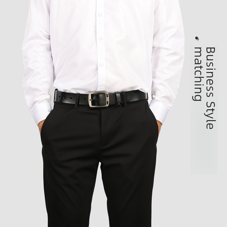 Produttori popolari all'ingrosso cintura da uomo in pelle di vacchetta con fibbia ad ardiglione a due strati cintura da uomo retrò versatile da lavoro_voghion.com