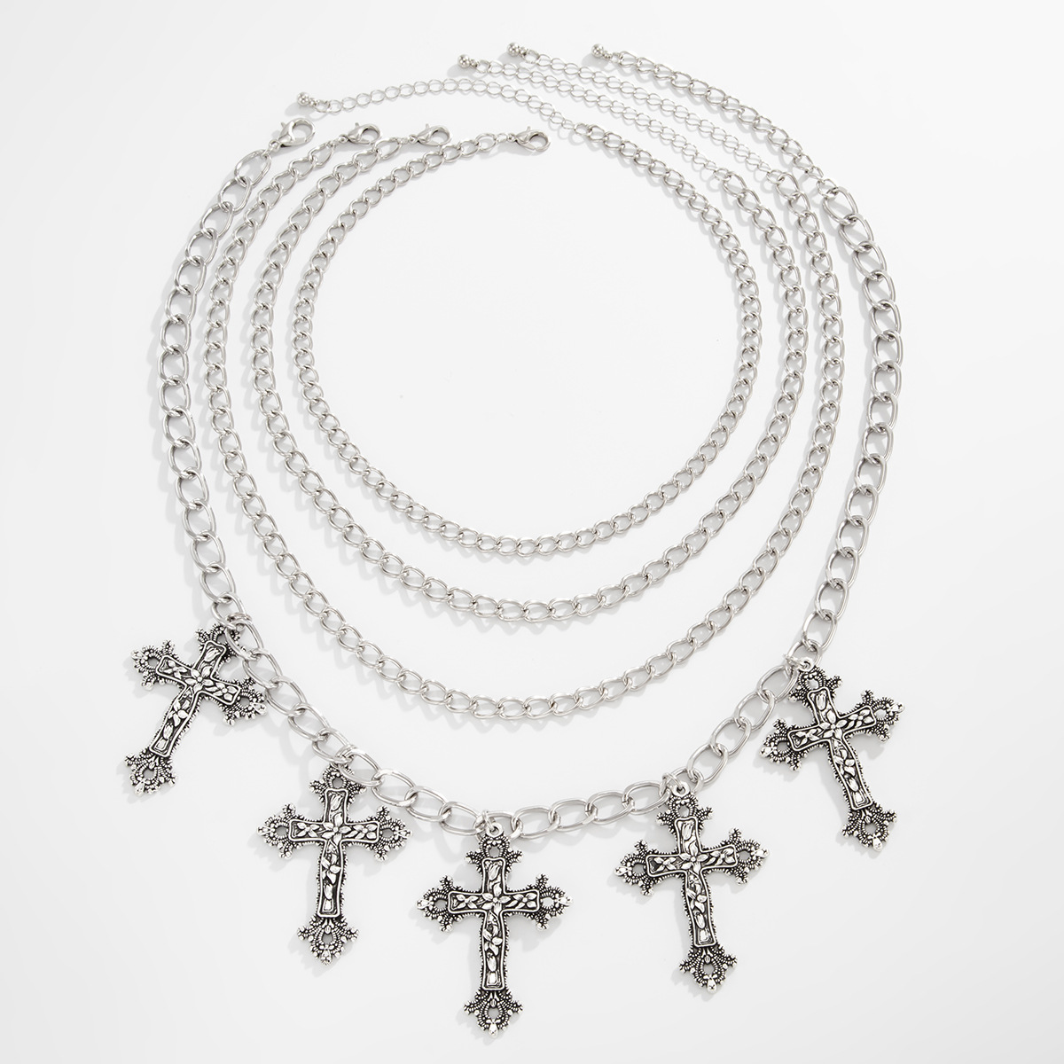 54g Weight Iron Pendant Material Layered Necklaces Classification Iron Chain Material 1 Piece Quantity Weekend Occasion Iron, Zinc alloy Material Cross Pattern Women's Gender Simple Style, Classic Style Style Dark Punk Cross Pendant Necklace Set For Women Exaggerated Stacking Cool Sweet Clavicle Chain Jewelry Geometric Pattern Alloy Zinc 47