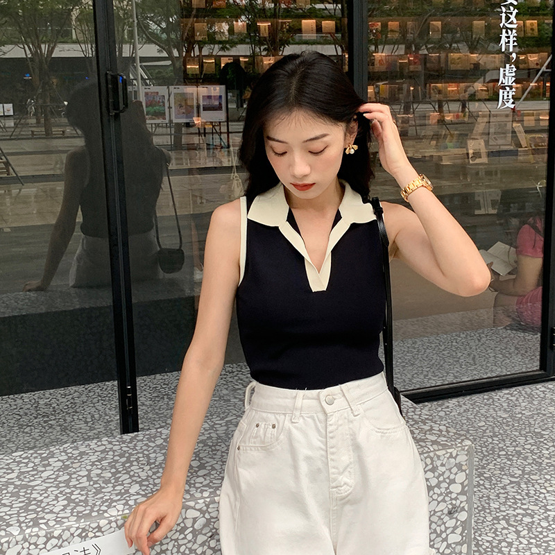 Free Shipping, Cool and Beautiful Back, Short French Style, Age-Reducing, Slimming Look, High-Waisted Vest, Sleeveless Pullover Top for Women Free Shipping, Cool and Beautiful Back, Short French Style, Age-Reducing, Slimming Look, High-Waisted Vest, Sleeveless Pullover Top for Women