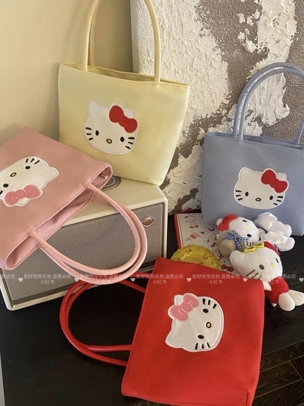 ハローキティ刺繍ドーパミンハンドバッグ新しいかわいいカジュアル多用途超かわいいサマーバッグ|undefined