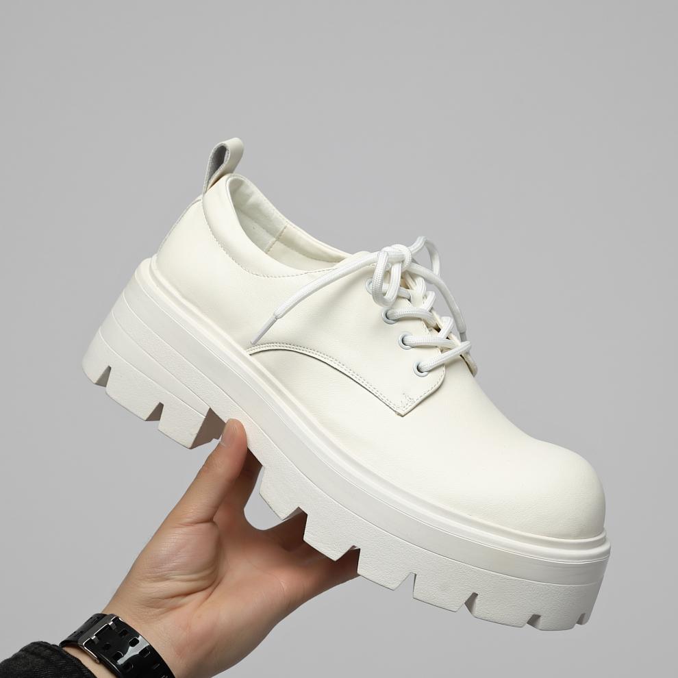 Chaussures en cuir décontractées pour hommes ShoeVault Cleanfit New Fashion Derby style britannique à gros orteil_voghion.com