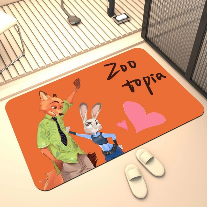 Сумасшедший город животных Водопоглощающий коврик для ванной комнаты
