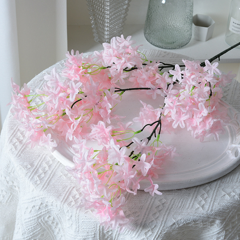 暗号化ライラックの花の十字の桜のシミュレーションの花の家の結婚祝いの道は装飾の造花の人工の絹の花の卸売りを引きます。|undefined