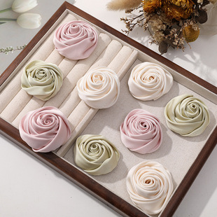 Gentle and elegant fabric flower bud satin rose diy handmade all-match hairpin hair accessories clothing accessories wholesale