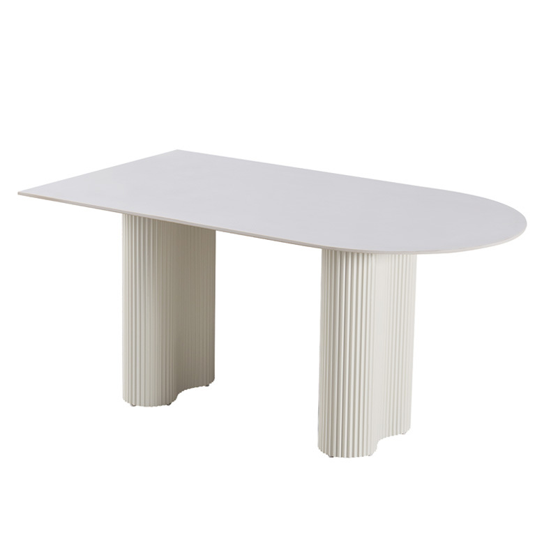 Mesa de comedor moderna y simple de tabla de roca casera estilo medieval nueva mesa de comedor casera hermosa mesa de piernas de maní