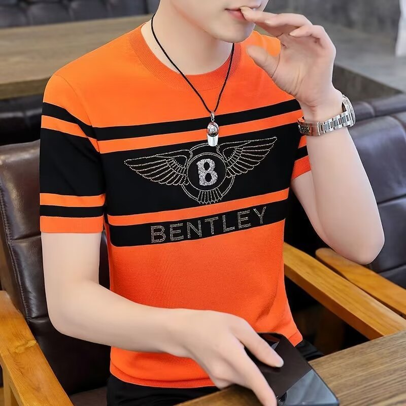 silk trend summer base body-friendly T-shirt with a round collar