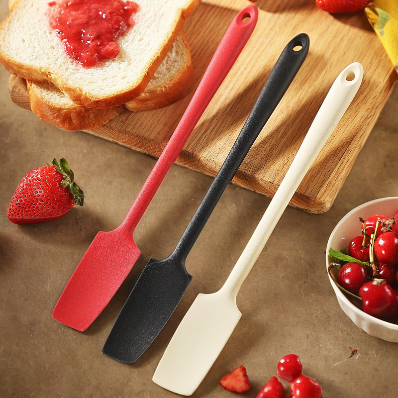 Silicone Jam Spoon Long Handle Scraper Silicone Cream Scraper Cake Cream Spatula High Temperature Resistant Baking Tool