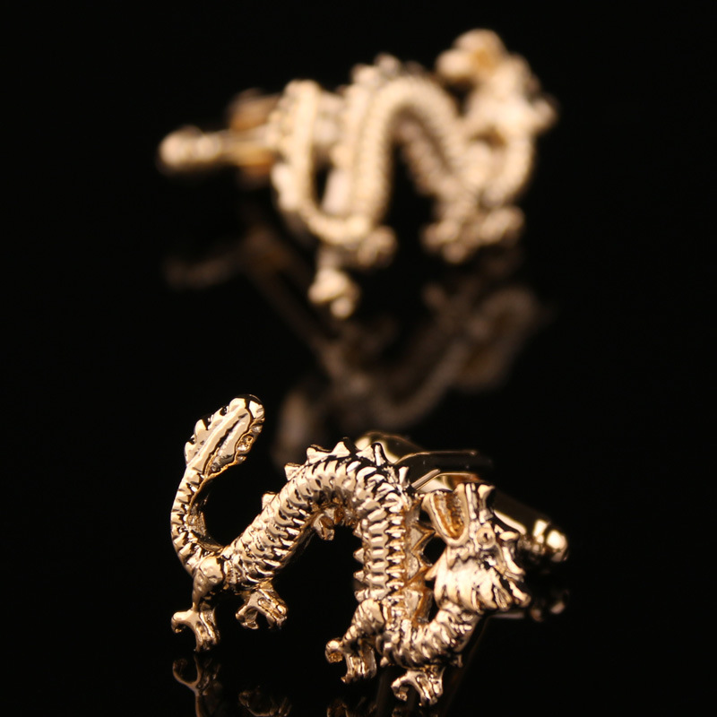 Gold dragon cufflinks gold