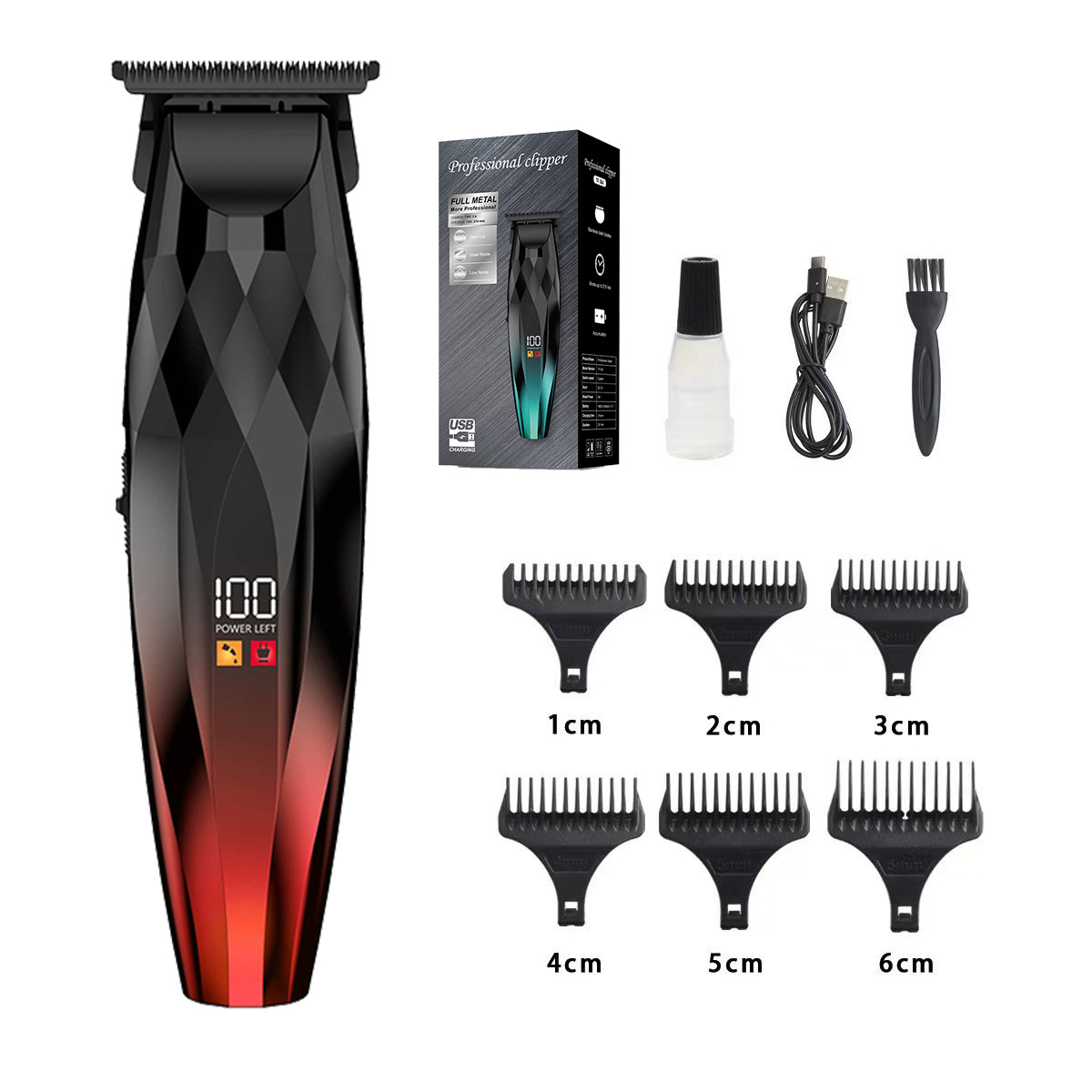 Tagliacapelli elettrico professionale per saloni e uso domestico, strumento per lo styling della testa calva e per il taglio dei capelli lisci all'indietro_voghion.com