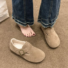 秋冬2025新款百搭厚底勃肯复古单鞋脚蹬加绒显瘦鞋子女勃肯鞋女潮