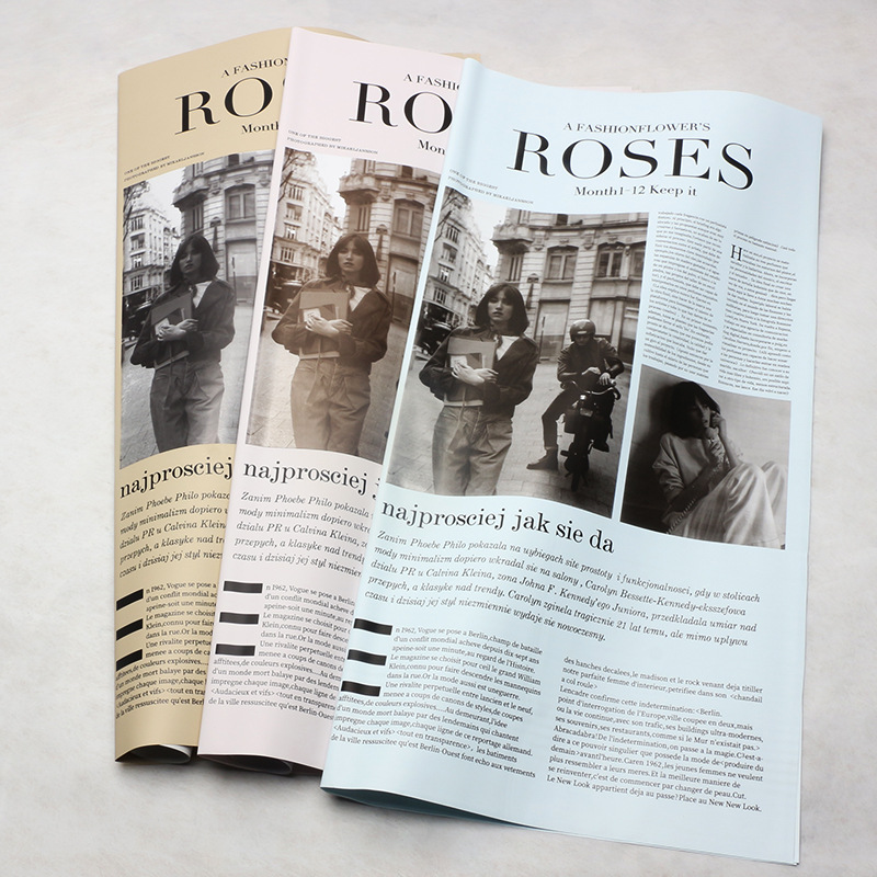 Huaxi New Fashion Weekly Series Papel de regalo de flores Chica Retro Inglés Papel de flores Material de ramo de regalo